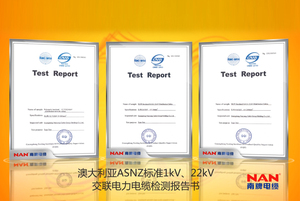 澳大利亚ASNZ标准1kV、22kV交联粉色网站认证报告书